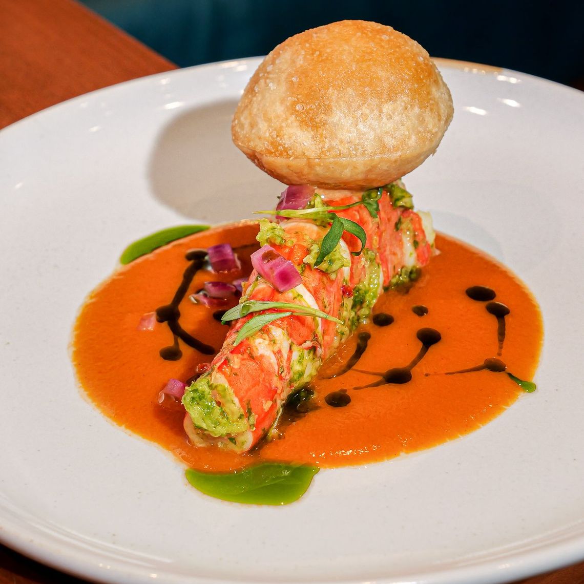 4 prawn dopiyazeh air bread bisque coriander